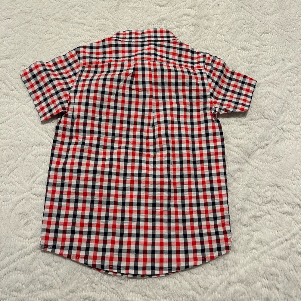 Janie and Jack Button Down Plaid Shirt May Americana Little Boy 4th of July sz 6 - Picture 6 of 10